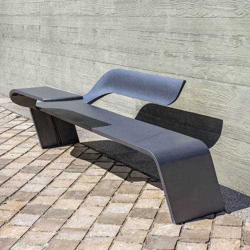 Panca per spazi pubblici contemporanea - WAVE - Concept Urbain - in ghisa di alluminio / con schienale / senza braccioli