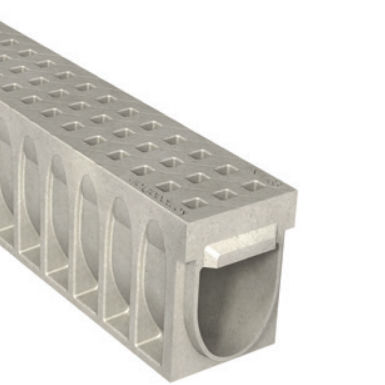 Canaletta con griglie - KOMPAQ150 INDUSTRY - ULMA - ARCHITECTURAL SOLUTIONS - a fessura / in calcestruzzo a polimeri / griglia in ghisa