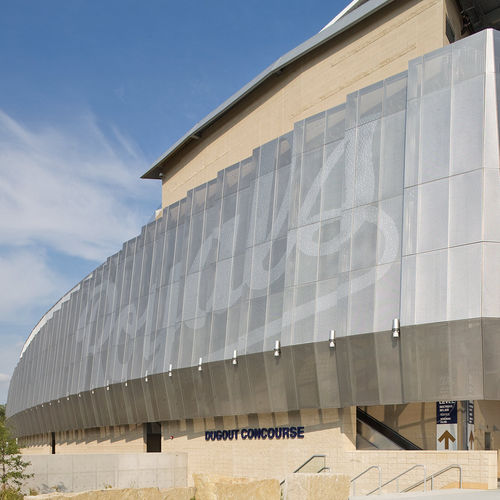 Frangisole in acciaio inossidabile - KAUFFMAN STADIUM - A. Zahner - per facciata / verticale / fisso