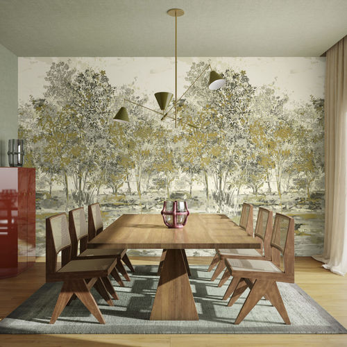 Rivestimento murale su supporto non tessuto - Sherwood - ARTE - per interni / in lino / con motivo stampato