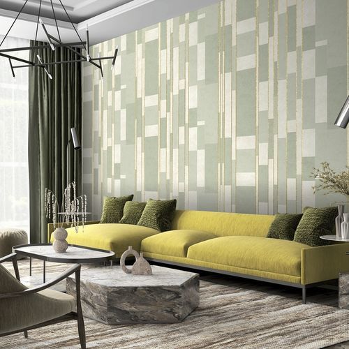 Carta da parati contemporanea - STRATELLE - Muraspec - con motivi geometrici / aspetto carta da parati / verde