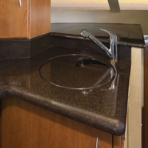 Piano di lavoro in Solid Surface - PEBBLE TERRAIN  PT857 - Staron Solid Surfaces - da cucina / da bagno / marrone