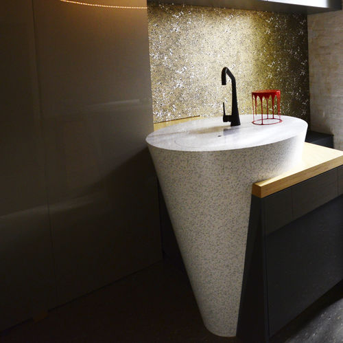 Piano di lavoro in Solid Surface - MOSAIC DALMATIAN QD212 - Staron Solid Surfaces - da cucina / da bagno / antimacchia
