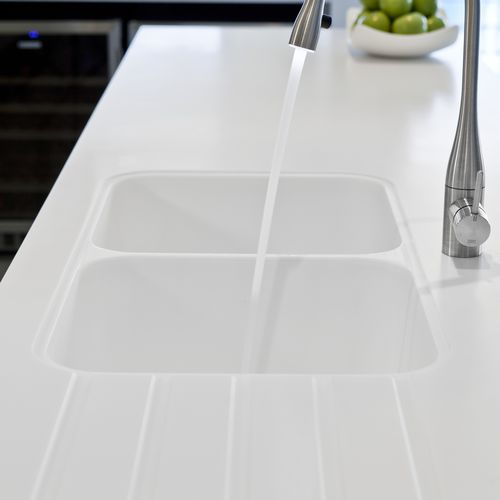 Piano di lavoro in Solid Surface - ASPEN GLACIER  AG612 - Staron Solid Surfaces - da cucina / da bagno / bianco