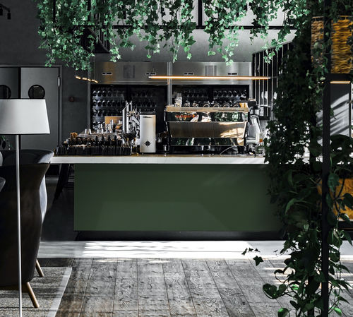 Piano di lavoro in Solid Surface - FOREST SF061 - Staron Solid Surfaces - contract / verde / antimacchia