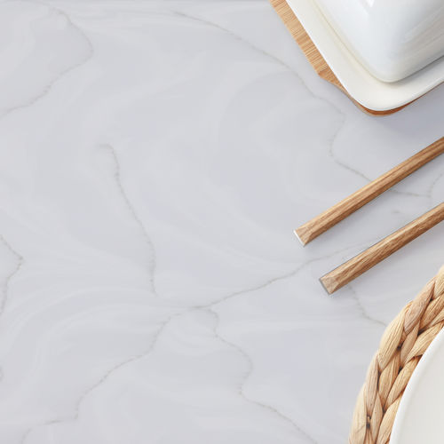 Piano di lavoro in Solid Surface - ROTOR CLOUD VR322 - Staron Solid Surfaces - da cucina / da bagno / bianco