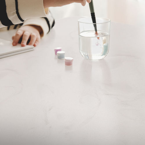 Piano di lavoro in Solid Surface - Downy White SF100 - Staron Solid Surfaces - contract / da esterno / bianco