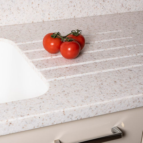 Piano di lavoro in Solid Surface - QUARRY OYSTER TO310 - Staron Solid Surfaces - da cucina / da bagno / antimacchia