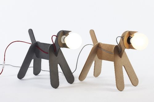 Lampada da tavolo - "GET OUT" AND "CAT" - Valchromat - in legno / design originale / con cavo