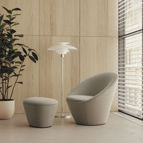 Poltrona contemporanea - WABAO - INCLASS - in tessuto / in legno / grigia