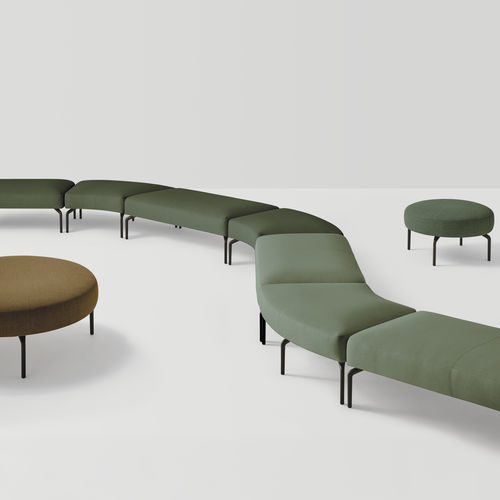 Divanetto imbottito modulare - KERN - INCLASS - contemporaneo / in tessuto / con supporto in alluminio