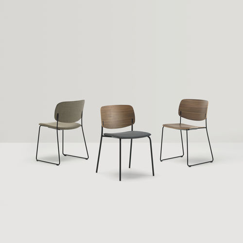 Sedia visitatore contemporanea - ARYN WOOD & TAPIZ - INCLASS - da interno / in rovere / in noce