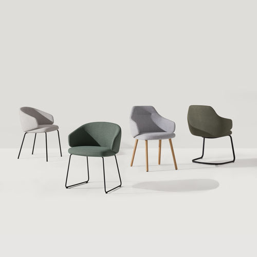 Sedia visitatore contemporanea - BINAR 60 - INCLASS - da interno / in pelle / in tessuto