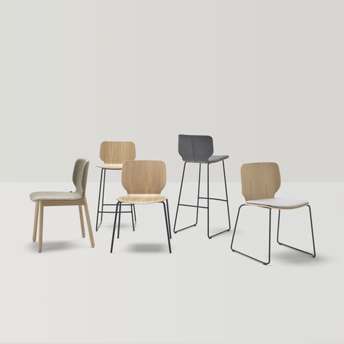 Sedia contemporanea - NIM - INCLASS - da interno / in acciaio / in pelle