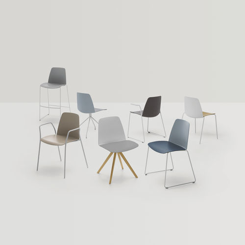 Sedia visitatore contemporanea - UNNIA - INCLASS - da interno / in polipropilene / in pelle