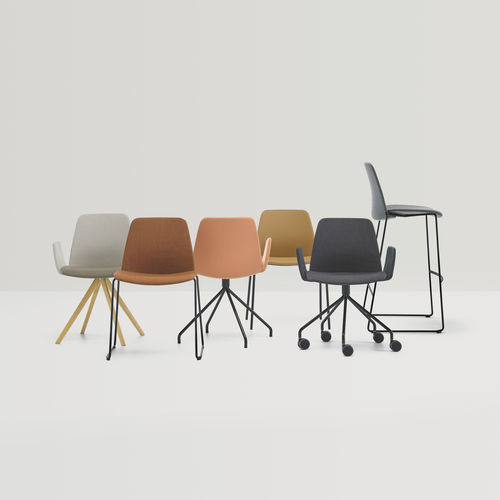 Sedia visitatore contemporanea - UNNIA TAPIZ - INCLASS - da interno / in pelle / in legno