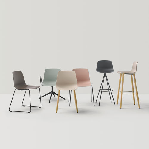 Sedia visitatore contemporanea - VARYA - INCLASS - da interno / in polipropilene / in pelle