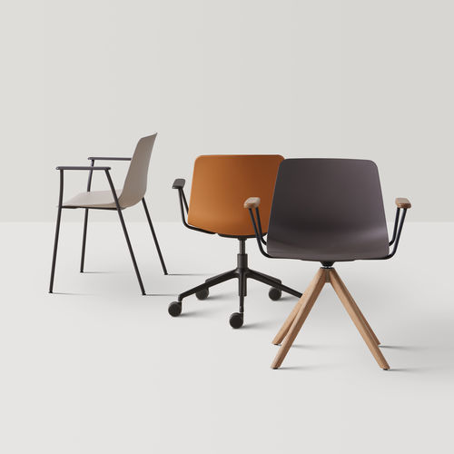 Sedia visitatore contemporanea - VARYA XL - INCLASS - da interno / in polipropilene / in pelle