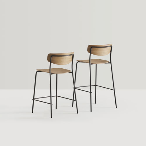Sedia alta contemporanea - LEA - INCLASS - da interno / in polipropilene / in pelle