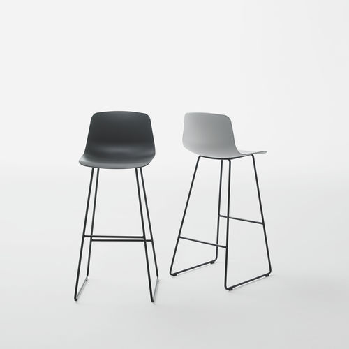 Sedia alta contemporanea - VARYA - INCLASS - da interno / in polipropilene / in pelle