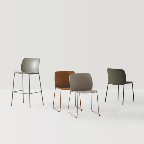 Sedia alta contemporanea - ARYN MAX - INCLASS - da interno / in polipropilene / con supporto in metallo