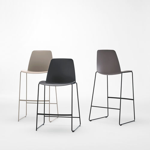 Sedia alta contemporanea - UNNIA - INCLASS - da interno / in plastica / con supporto in acciaio