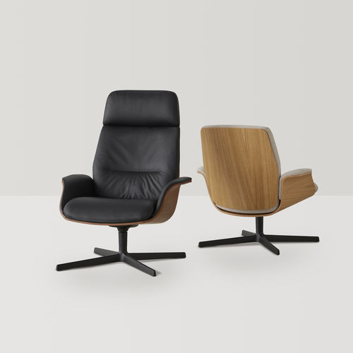 Poltrona contemporanea - REVER - INCLASS - in tessuto / in legno / con poggiatesta