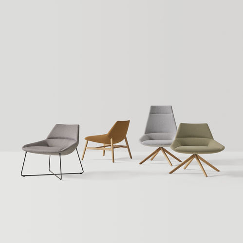 Poltrona visitatore contemporanea - DUNAS XL  - INCLASS - in pelle / in tessuto / imbottita