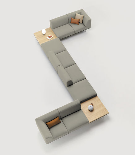 Divanetto imbottito modulare - ESCALAS - INCLASS - contemporaneo / in tessuto / in pelle