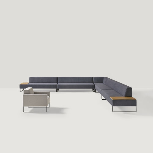 Divanetto imbottito modulare - TETRIS - INCLASS - contemporaneo / in tessuto / in pelle
