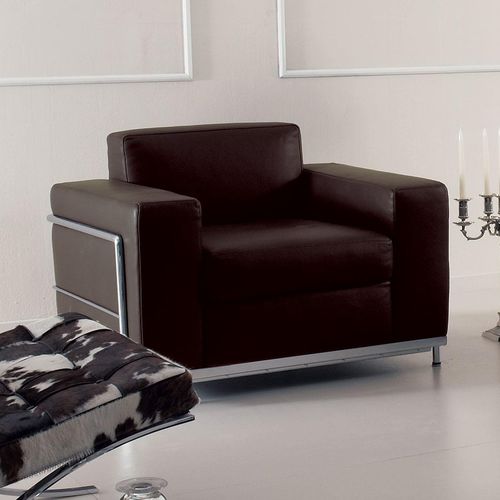 Poltrona contemporanea - ELBA  - Italy Dream Design - in pelle / in tessuto / in acciaio cromato