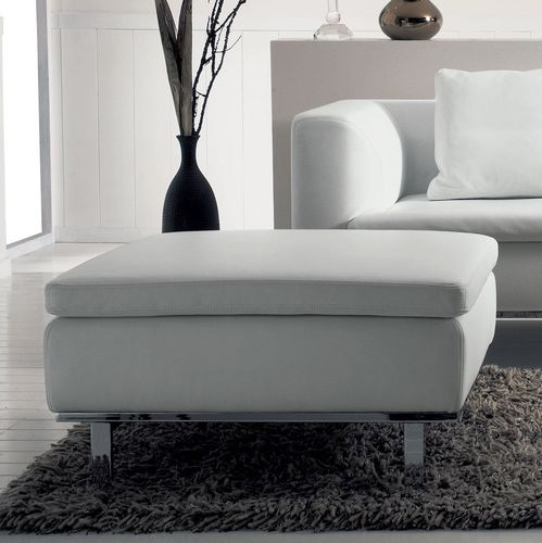Ottomana contemporanea - SUMBA  - Italy Dream Design - in tessuto / in pelle / in acciaio cromato