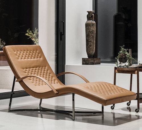 Chaise longue contemporanea - CHANDELIER  - Italy Dream Design - in pelle / in metallo / 1 posto