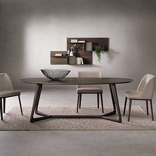 Tavolo da pranzo contemporaneo - OVER - Italy Dream Design - in frassino / con supporto in legno massiccio / ovale