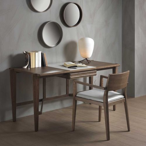 Scrittoio contemporaneo - ARAMIS - Italy Dream Design - in legno massiccio / in frassino / in pelle