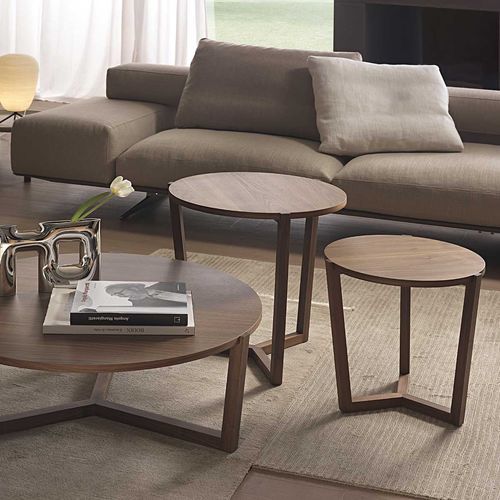 Tavolino basso contemporaneo - JENNY - Italy Dream Design - in noce americano / in marmo / con supporto in legno massiccio