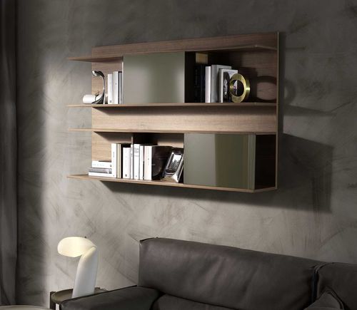 Libreria a muro - Hugo - Italy Dream Design - contemporanea / in frassino / in vetro