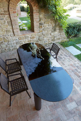 Tavolo da pranzo moderno - ATLANTE - Italy Dream Design - in acciaio / con supporto in legno / con supporto in acciaio inossidabile