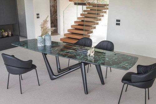 Tavolo da pranzo contemporaneo - EDGE - Italy Dream Design - in ceramica / con base in poliuretano / rettangolare