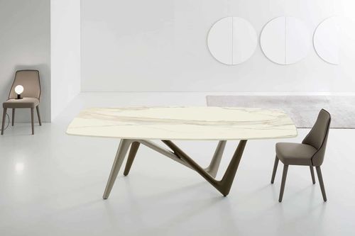 Tavolo da pranzo moderno - EDGE - Italy Dream Design - in ceramica / con base in poliuretano / rettangolare