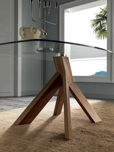 Tavolo da pranzo design organico - ELIPSE - Italy Dream Design - impiallacciato in legno / con supporto in legno impiallacciato / con supporto in noce