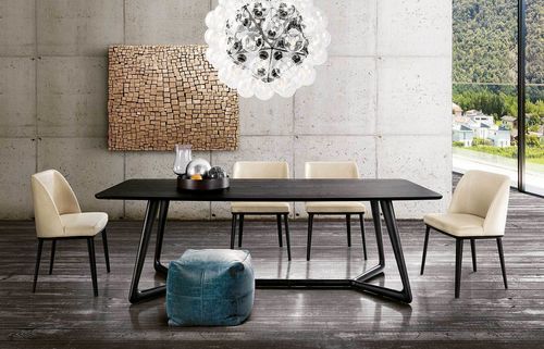 Tavolo da pranzo moderno - OVER - Italy Dream Design - in frassino / con supporto in frassino / curvo