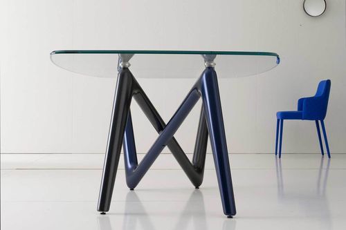 Tavolo da pranzo moderno - Edge - Italy Dream Design - in vetro temprato / con base in poliuretano / rettangolare