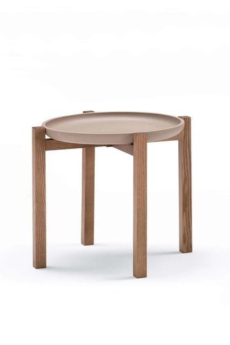Tavolo d'appoggio design scandinavo - PONG - Italy Dream Design - in frassino / con supporto in frassino / rotondo