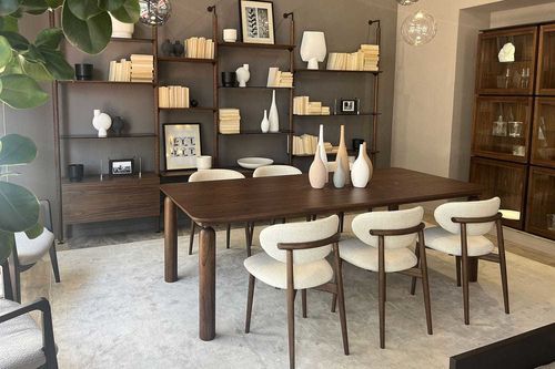 Tavolo da pranzo design - GO - Italy Dream Design - in noce / con supporto in noce / rettangolare