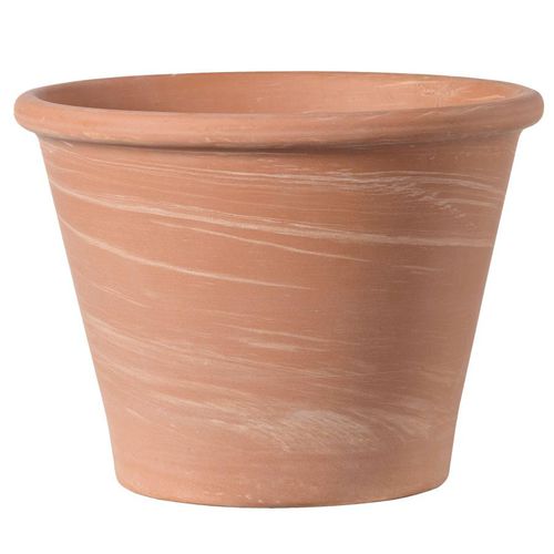 Vaso da giardino in terracotta - DUO WHITE : 50-W-98 - Deroma - conico / rotondo