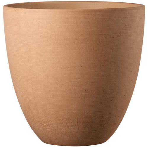 Vaso da giardino in terracotta - PRIMITIVO WHITE : 70N-W-08  - Deroma - rotondo