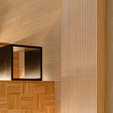 Pannello acustico per soffitto - RP8 C10 - Gustafs Scandinavia AB - impiallacciato in legno / a base gesso / rettangolare
