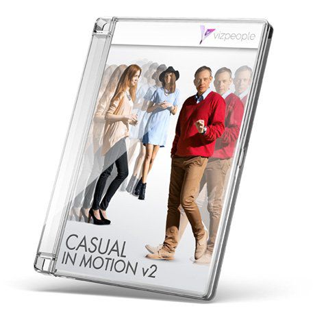 Biblioteca d'oggetti 2D/3D - CASUAL IN MOTION V2 - VizPeople Cut Out people