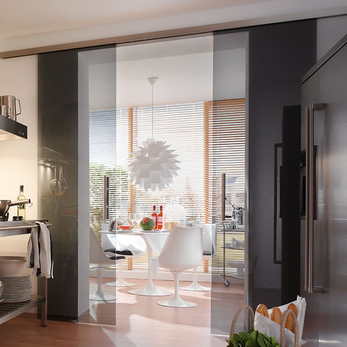 Porta da interno - DORMA STUDIO RONDO - Glas Expert - in vetro / in alluminio / battente
